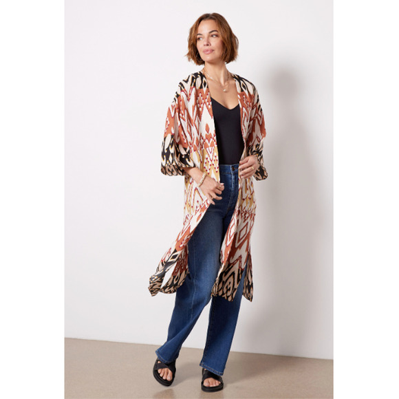 EVEREVE NWT Mila Maxi Wrap Long Kimono Cover Up // XS / S - Picture 3 of 13